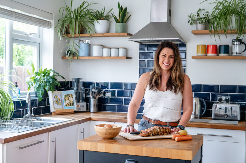 nutritionist in kitchen with banana bread