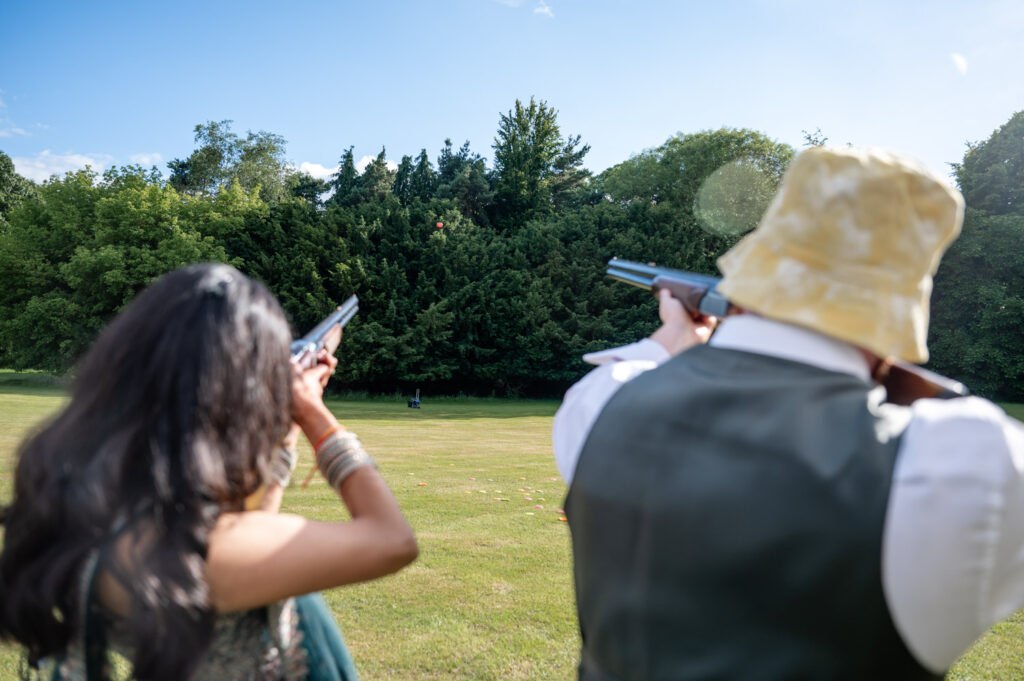 Clayzer pigeon shooting at a wedding