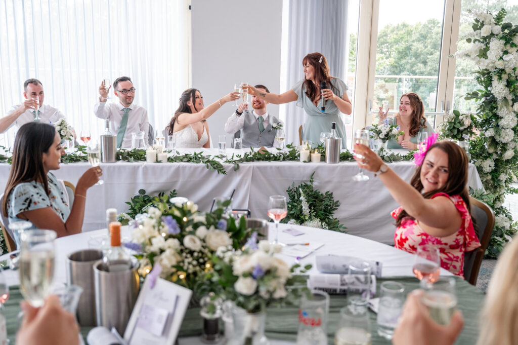 bridesmaid giving a wedding speeches