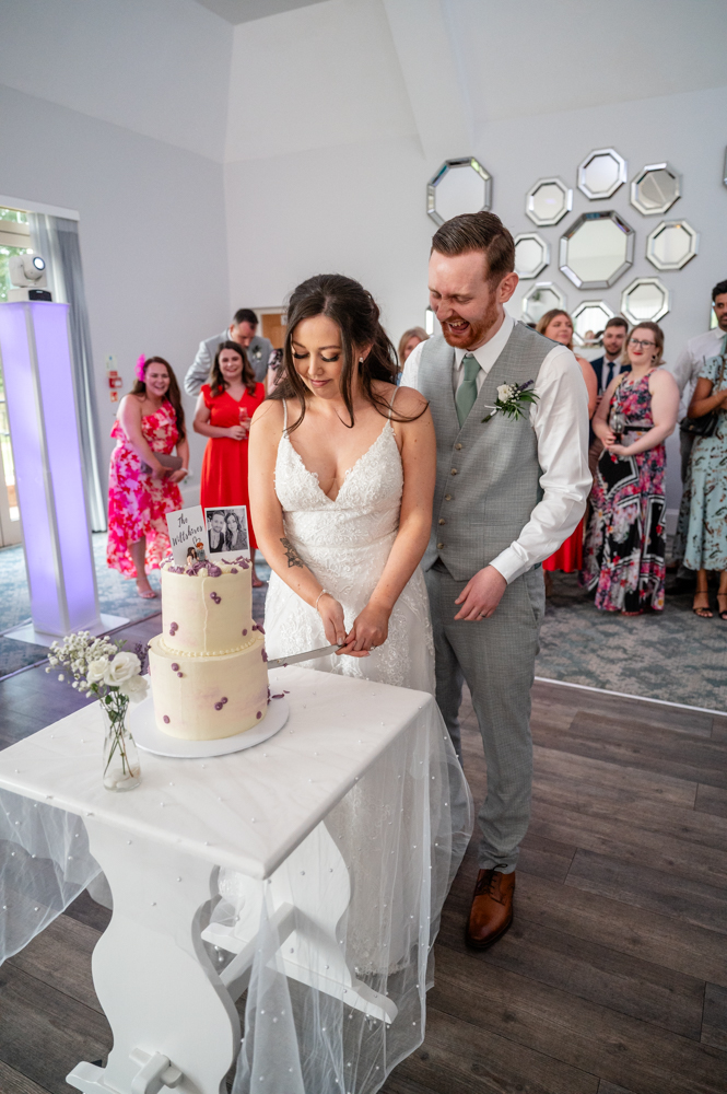 cake cut at a wedding