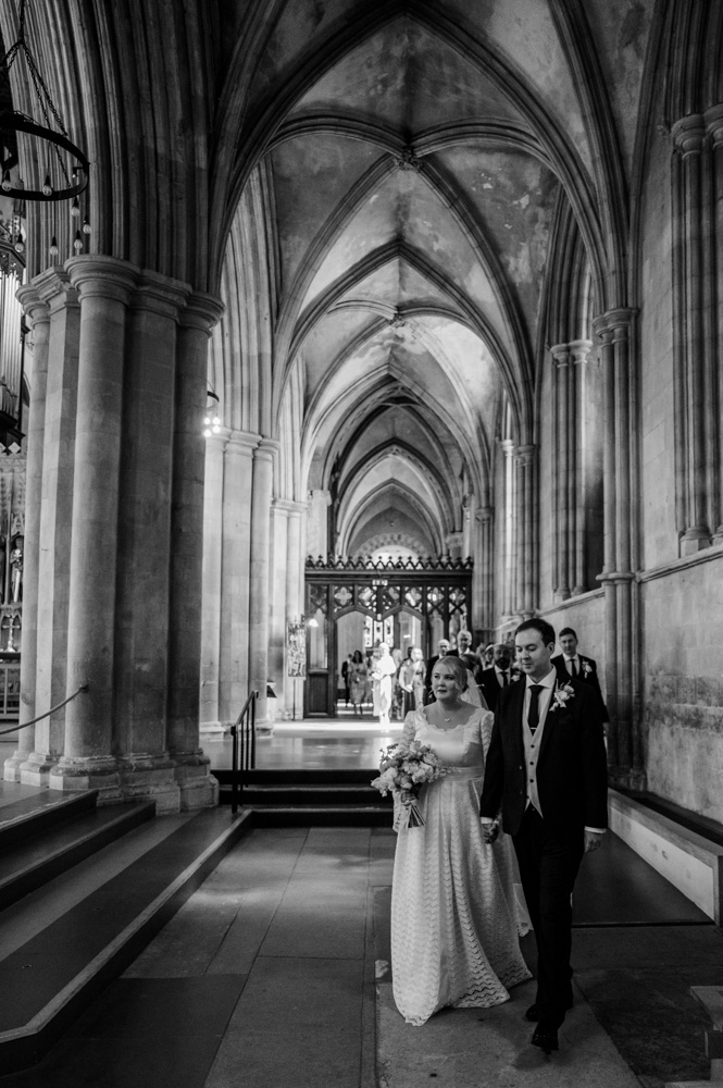 Guests exiting the Lady Chapel in a formal procession.