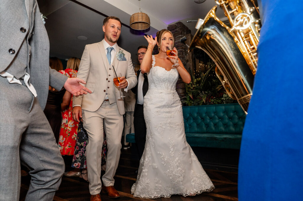 Bride and groom dancing on the wedding dance floor during a St Albans Wedding