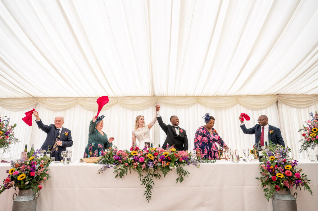 Cheers for the new Mr&Mrs with Chenies Manor Wedding Photography