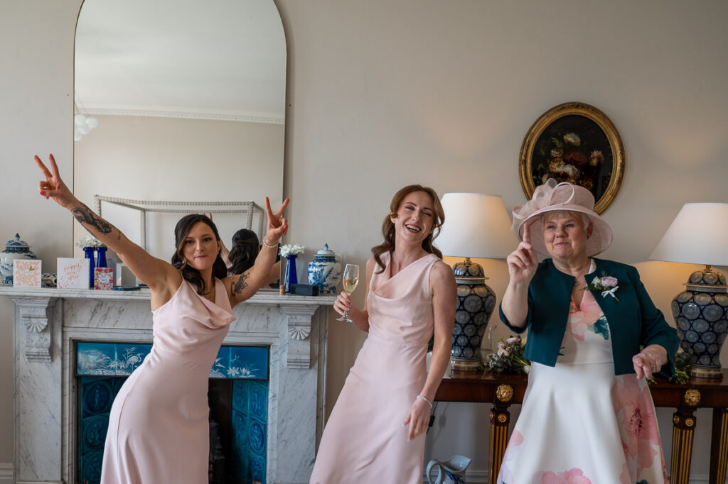 wedding party fun at Berwick House, Shrewsbury