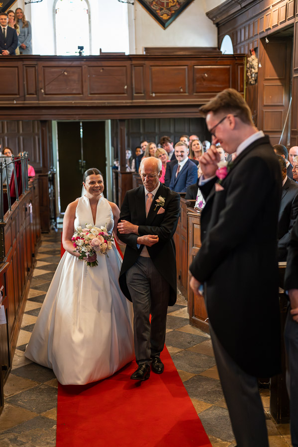 wedding in the chapel at Berwick House, Shrewsbury