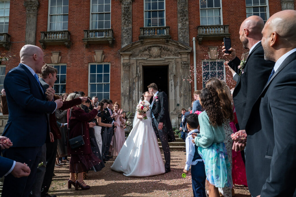 confetti outside at Berwick House, Shrewsbury