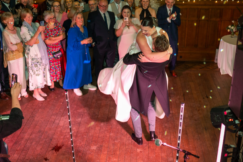 first dance lift in the air at a Berwick House wedding, Shrewsbury
